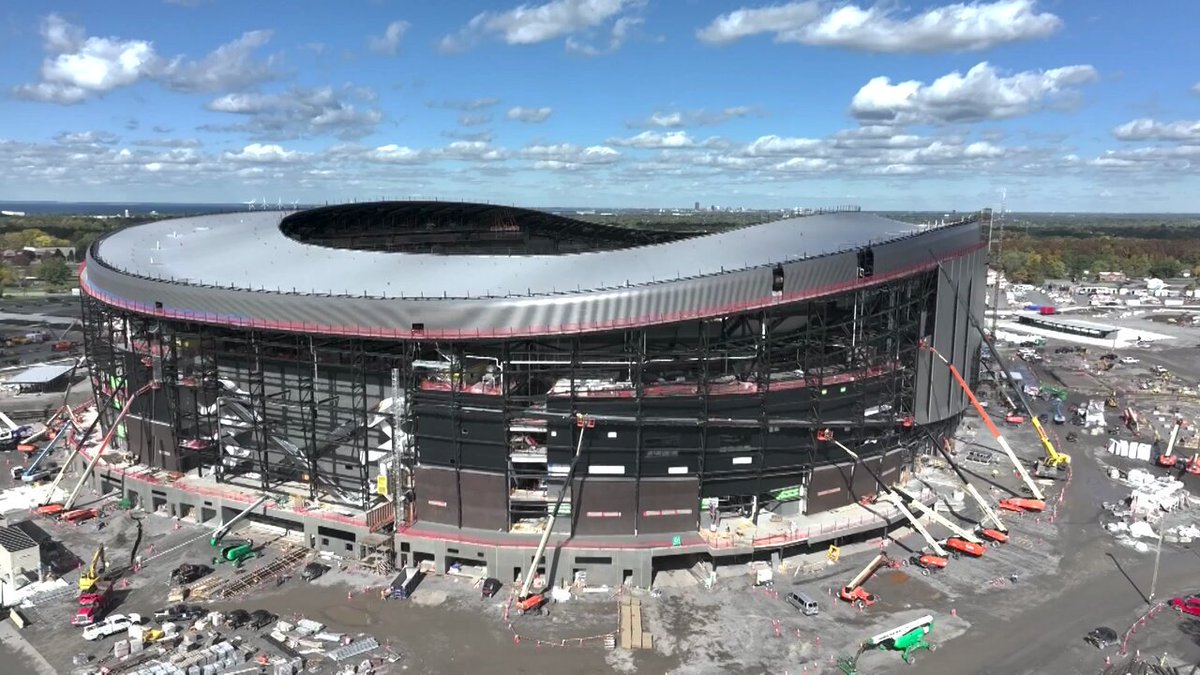 🏈 The grass at the new Highmark Stadium is in the process of being installed ahead of next year's Bills season. The field will be natural grass, a change from the current stadium's synthetic turf. The field will also have a system under it for heating during winter.