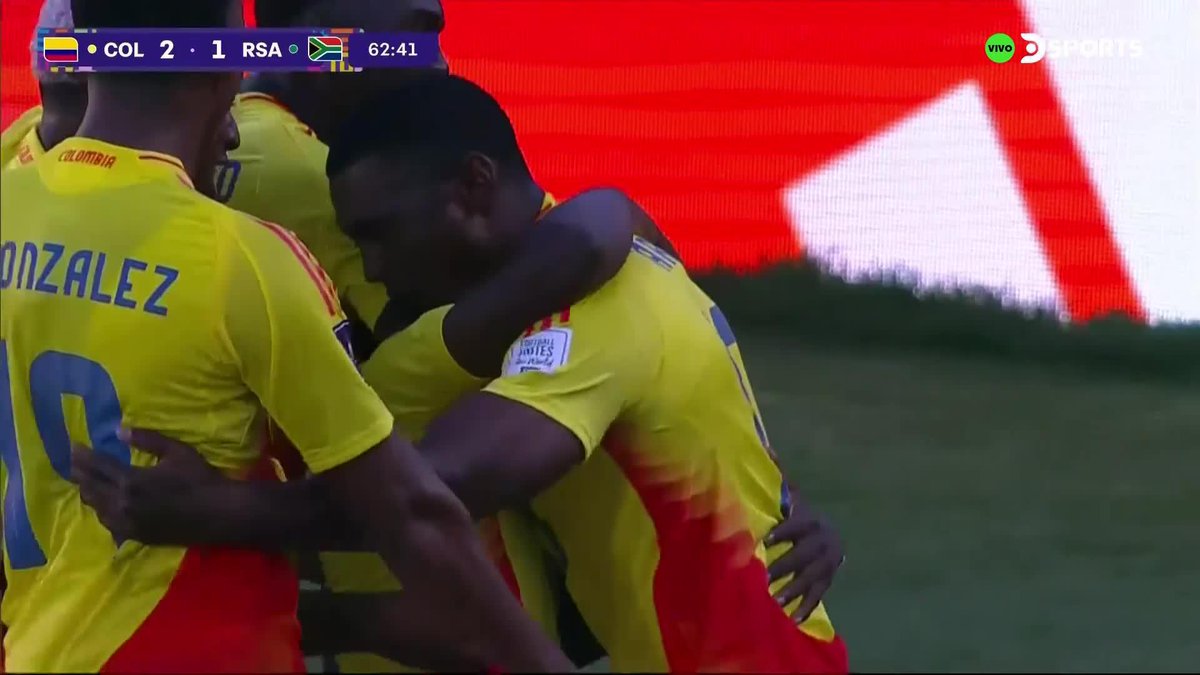 🇨🇴 GOOOL de Colombia Sub-20. Neyser Villarreal marcó el 2-1 ante Sudáfrica 🇿🇦, al 63’