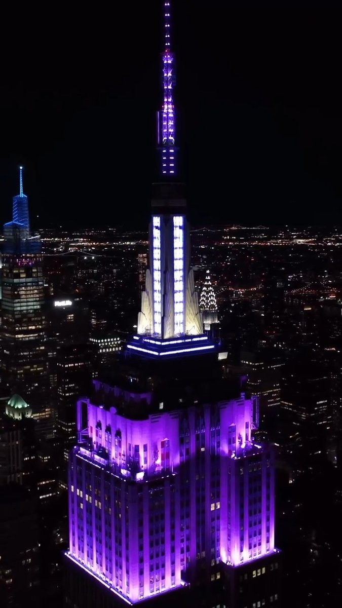 Shining in violet tonight in celebration of the Empire State Building Run-Up presented by NYU Langone Health