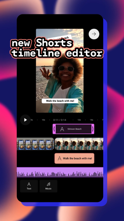 ✨ new and improved Shorts timeline editor ✨ ✋ tap to pause + resume ✂️ trim + rearrange with drag + drop 🎶 edit audio + overlays on one timeline 🔍 fine-tune with zoom