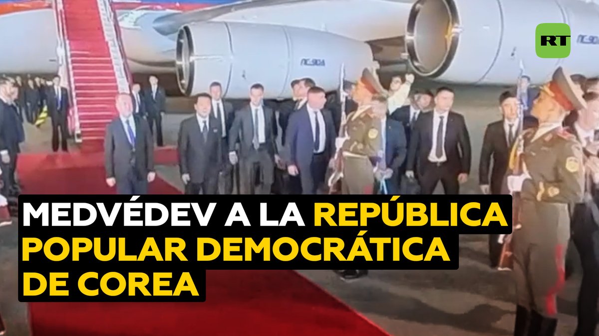 🇷🇺🇰🇵Medvédev arriba a Pionyang El vicepresidente del Consejo de Seguridad ruso y expresidente del país, Dmitri Medvédev, ha llegado este miércoles por la noche a la República Popular Democrática de Corea.