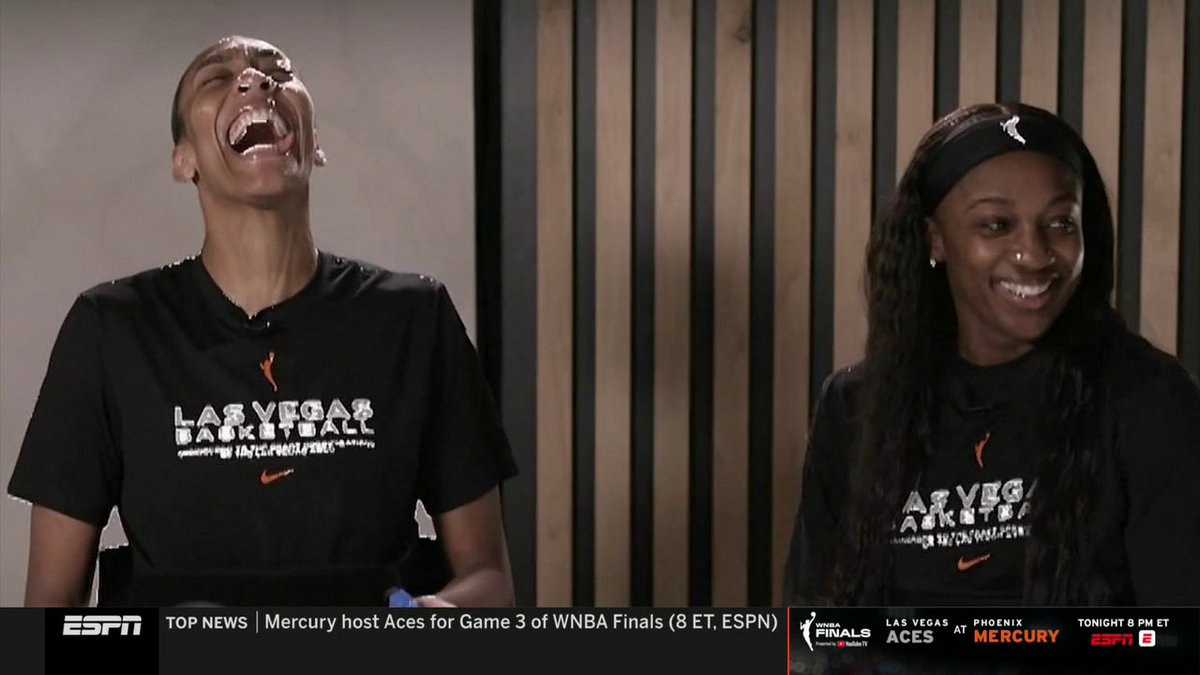 A’ja Wilson and Jackie Young go head-to-head in the ultimate teammate quiz 🏀 Watch the WNBA Finals Aces-Mercury Game 3 NOW on ESPN and the ESPN App:
