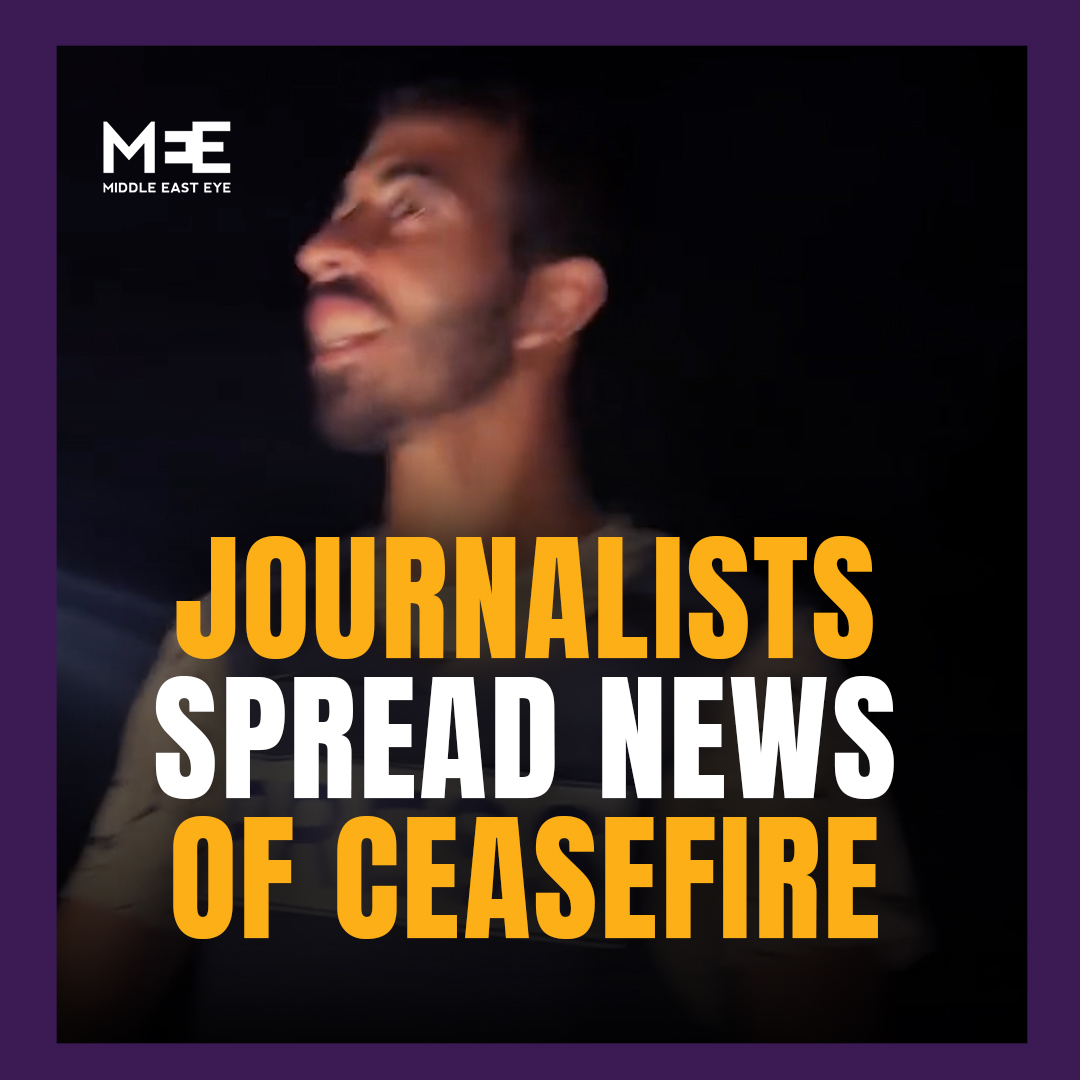 “We’re informing anyone who doesn’t have internet.” A group of Palestinian journalists walked through the streets of Gaza City, announcing that a ceasefire agreement had been reached amidst a widespread internet blackout