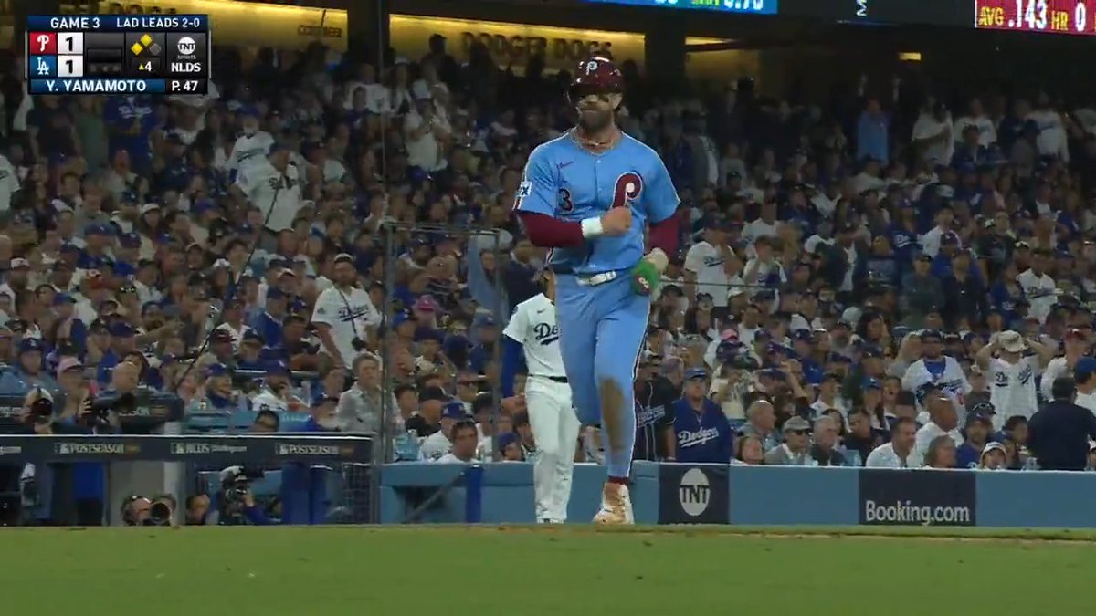 Man, I can’t get over this baserunning from Bryce Harper… Just beautiful Absolutely love the aggressive move to head to third here, which ultimately leads to him scoring a run &amp; Bohm advancing to 3rd. THIS is how you answer. An absolute thing of beauty.