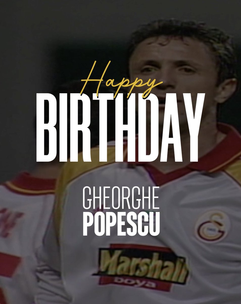 Bugün unutulmaz oyuncularımızdan Gheorghe Popescu’nun doğum günü 🎂 Nice mutlu yıllara Gică! 💛❤️