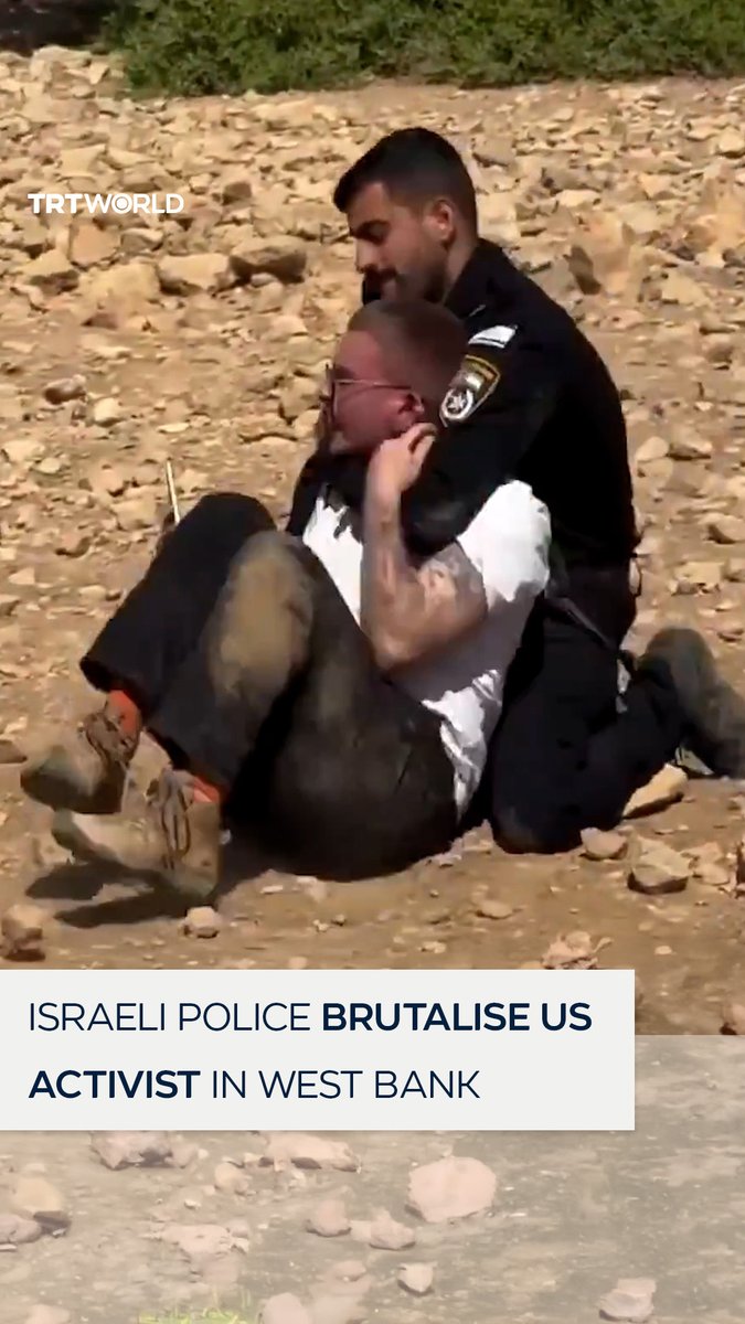 Israeli police beat up & arrested US citizen Dean Tulkoff after he tried to stop the israelis from destroying Palestinian water pipelines in Palestine