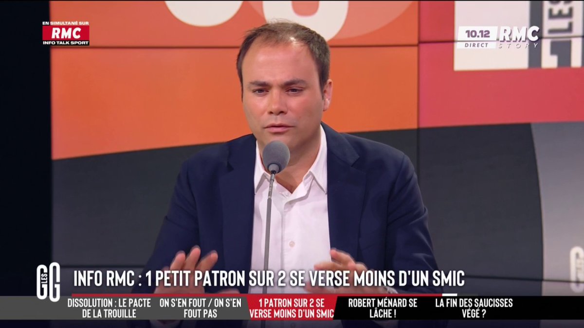 💰Un dirigeant de TPE sur 2 se verse un salaire inférieur au SMIC 🎙️ Charles Consigny : "Le sujet, c'est les charges, le poids de la fiscalité. Ce n'est pas un système qui est tenable une seconde. Il faut réformer les secteurs que l'Urssaf finance." #GGRMC