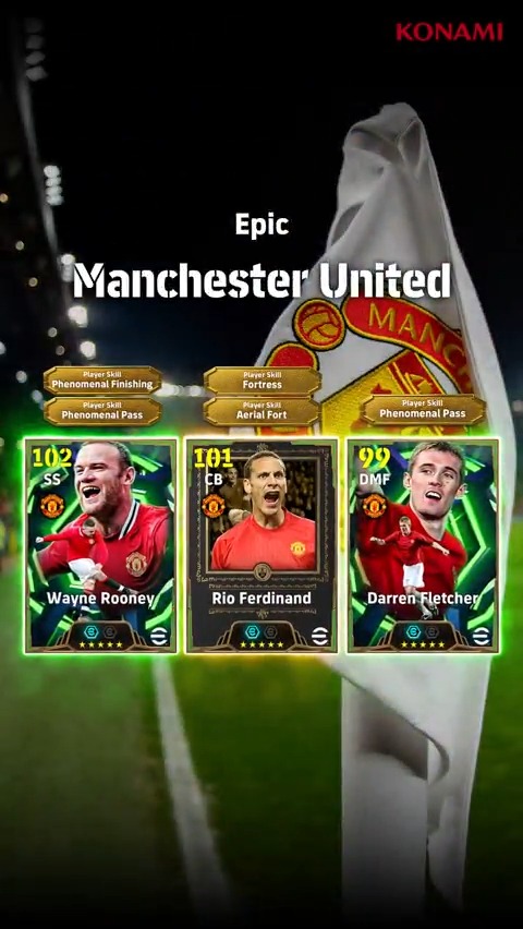 【Epic: Manchester United】 新レジェンド リオ ファーディナンド が30周年特別カードで登場! リオ ファーディナンド(ディフェンス+3) ウェイン ルーニー(ストライカーセンス+3) ダレン フレッチャー(デュエル+3) マンチェスター ユナイテッドのレジェンドたちをゲットしよう🔴 #イーフト