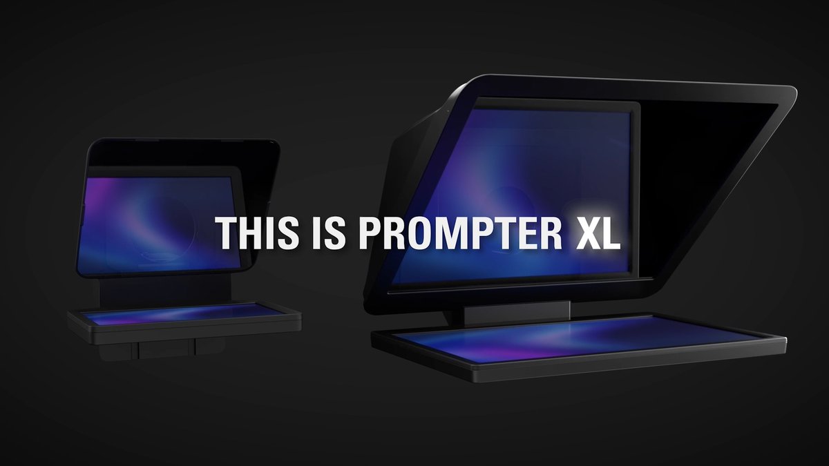 Presentamos Prompter XL. Nuestro teleprompter más grande hasta la fecha, con una pantalla extraíble Full HD de 15,6" diseñada para chatear, crear guiones, reuniones y mucho más. Disponible ahora: