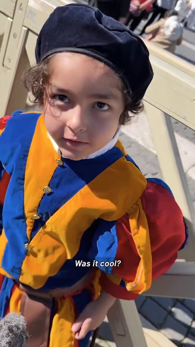 “Yeah, most people were like waving at me and giving me high fives.” We were wondering if the Chicago mock Conclave Swiss Guards got their cosplay photo opps…