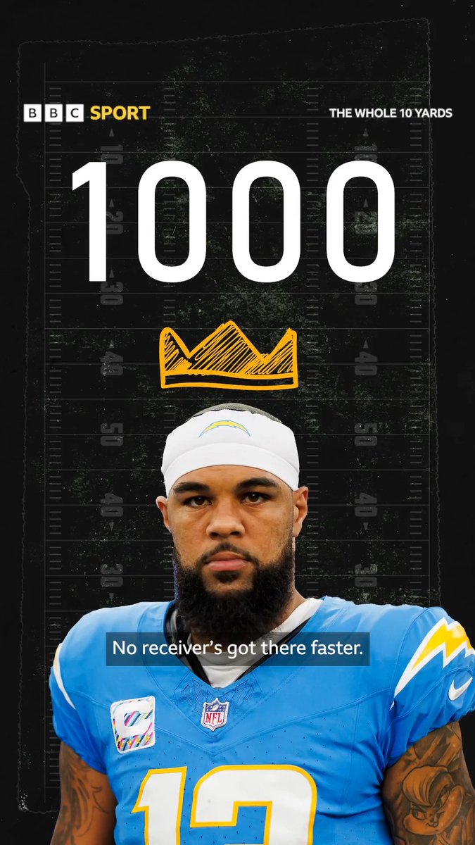 It only travelled four yards, but means Keenan Allen has reached a major milestone! 🙌 He's put his name in the NFL history books 🏈👏🤩