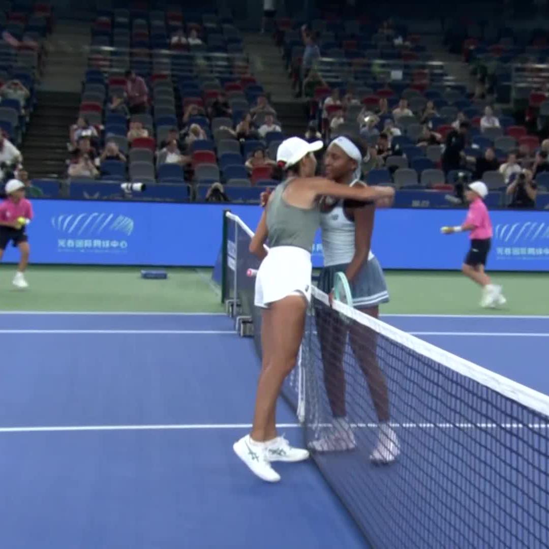 Can’t stop Coco 🌟 Coco Gauff makes it back-to-back quarterfinals in Wuhan, defeating Zhang 6-3, 6-2. #WuhanOpen
