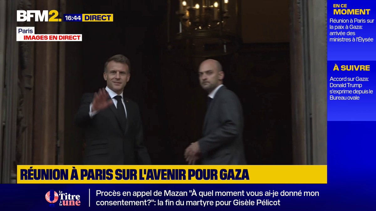 Emmanuel Macron et Jean-Noël Barrot participent à une réunion au Quai d'Orsay pour préparer l'après-guerre à Gaza #BFM2