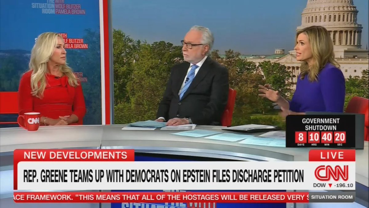 Marjorie Taylor Greene: The House should be in session. There is a new Democrat that's been elected that does deserve to be sworn in. And if it's to avoid the discharge petition, why drag this out? That is going to have 218 signatures. I say go ahead and do it
