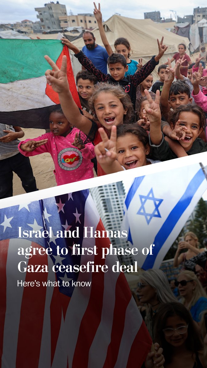 Israel and Hamas agreed to the first phase of a deal to end the war in Gaza, President Trump, Israeli and Hamas leaders said. Hamas agreed to release all the remaining hostages in exchange for Israel’s release of Palestinian prisoners.