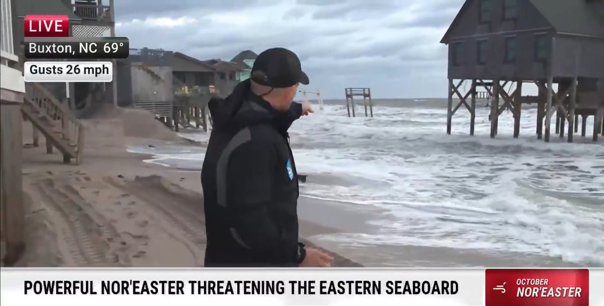 A powerful nor'easter is threatening more coastal flooding in North Carolina's Outer Banks, where multiple homes have already collapsed into the ocean this year. Watch Sr. National Correspondent Justin Michaels report live from Buxton, North Carolina: