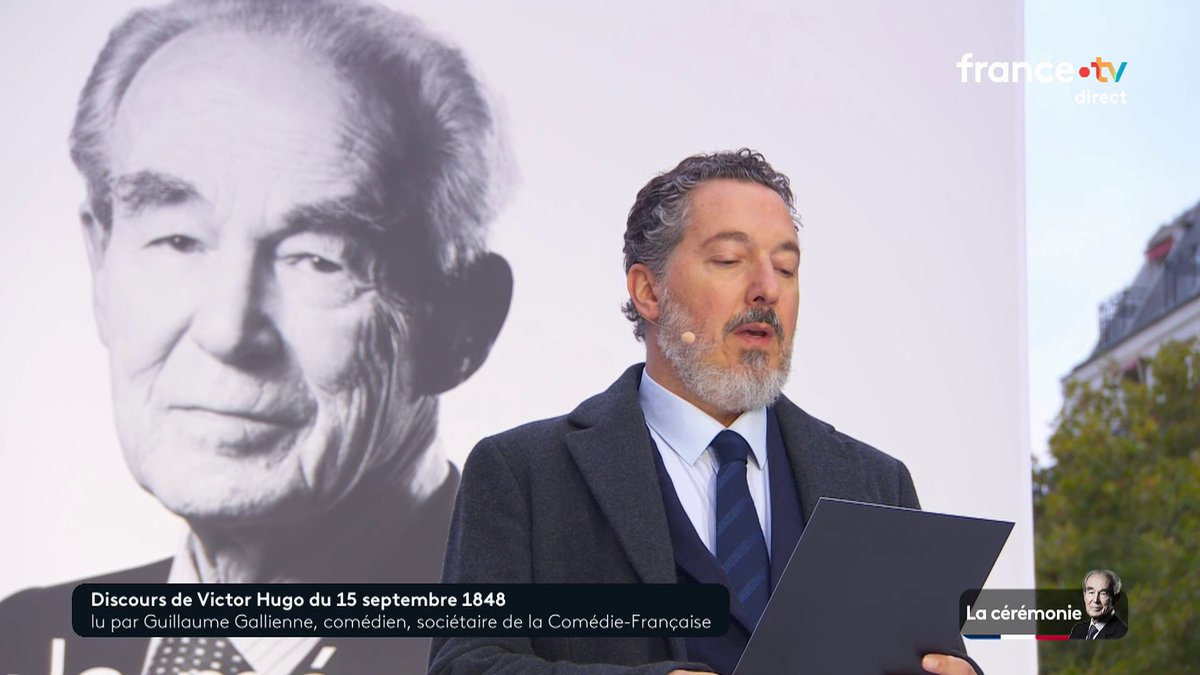 🔴 🗣 À l’occasion de la panthéonisation de Robert Badinter jeudi 9 octobre, l’acteur et scénariste Guillaume Gallienne clame le discours de Victor Hugo du 15 septembre 1848. #Badinter