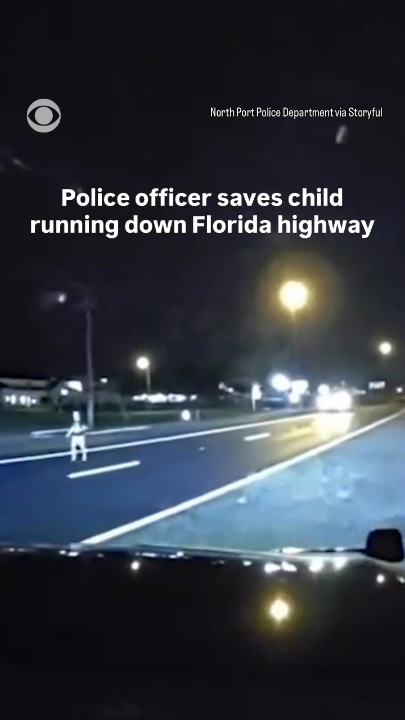VIDEO: Child nearly hit by car while running in traffic rescued by officer in North Port, Fla.