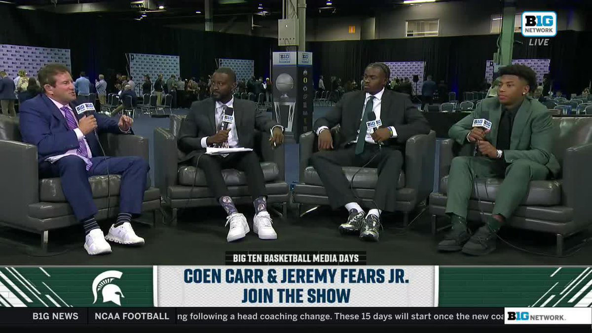 For Jeremy Fears and Coen Carr there was no question on if they would return to Michigan State Men's Basketball 🥹 #B1GMediaDays