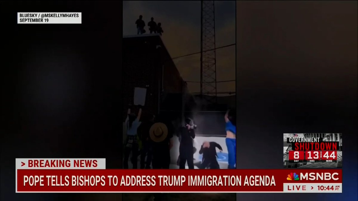 Reporter: That's Reverend David Black, who is a Presbyterian minister. He was standing outside that Illinois ICE facility where he was praying. As he finished praying, as he puts his arms down there, the ICE agents responded by opening fire with pepper balls, and one struck him in the head. Multiple clergy told me they have also been hit with pepper balls or been targeted by non-lethal rounds in recent weeks