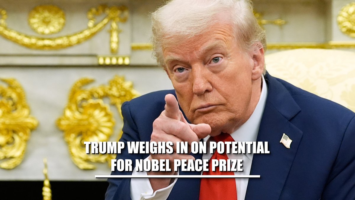 JUST IN — President Trump on potential for Nobel Peace Prize: "I don't know what they're going to do, really. But I know this, that nobody in history has solved eight wars in a period of nine months."