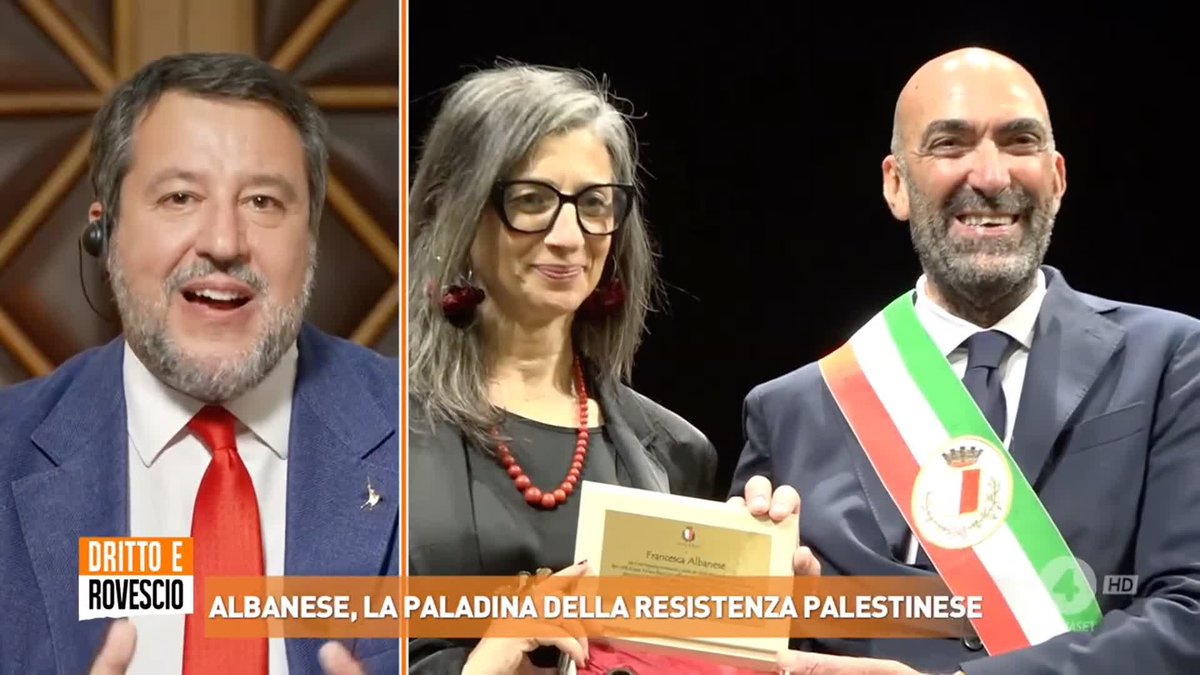 "Signora, si prenda una settimana, vada in vacanza, vada a fare volontariato in un ospedale, vada su una nave della Flotilla... ma non rompa le palle sulla pace, ci lasci lavorare per la pace!" Il messaggio di Matteo Salvini a Francesca Albanese #drittoerovescio