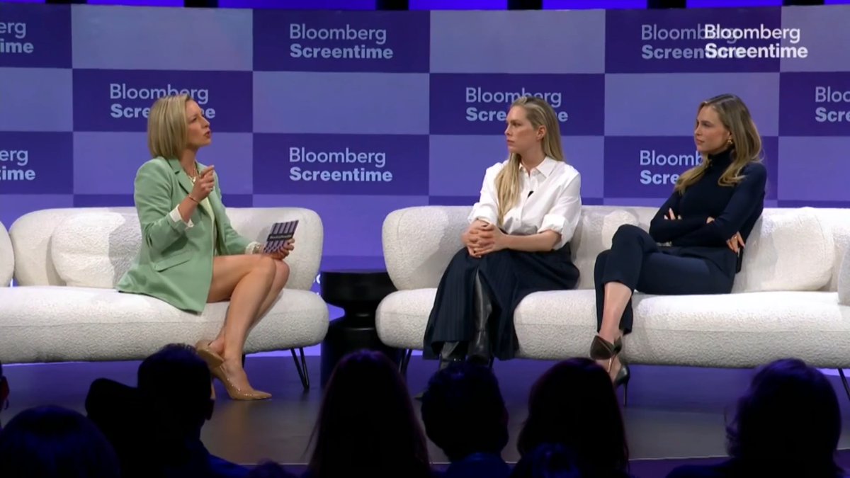 "We are in the DMs with our customers." Nobody Wants This Creator Erin Foster and Sara Foster share their secret to understanding their consumer with Caroline Hyde at the #BloombergScreentime event in LA