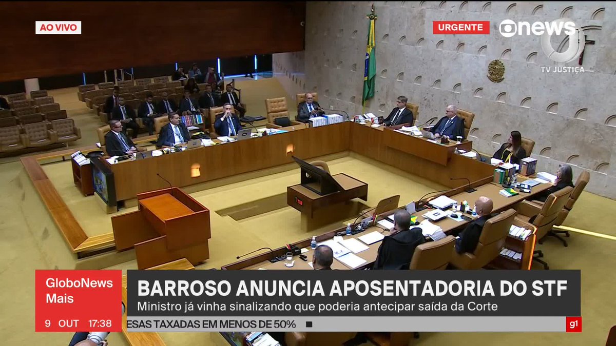 O adeus de Luís Barroso, ministro se aposenta do STF, os manés estão felizes, o Brasil perdeu.