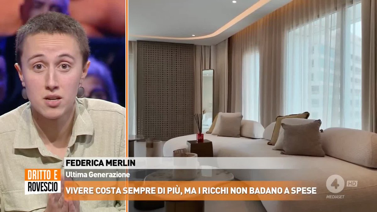"Va benissimo che esistano persone più abbienti e persone meno abbienti, ma chi ha meno non è aiutato! Vi sembra normale che una persona non riesca a fare la spesa?" Federica merlin (Ultima Generazione) a #drittoerovescio
