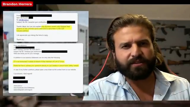 WATCH: Influential Guntuber Brandon Herrera shares his thoughts after finding out Colt Canada, a company w/ Colt CZ Group, is participating in the Canadian govt's gun confiscation scheme. 🇨🇦 "If this is true, we really need to hold these companies accountable," says Brandon Herrera. 🇺🇸