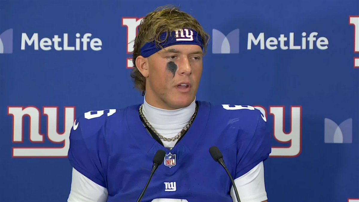 Jaxson Dart on being a leader that can turn the Giants franchise around: "I understand that the most important thing for everybody is winning, as competitors that's how we feel too. I feel like this city is starving for that"