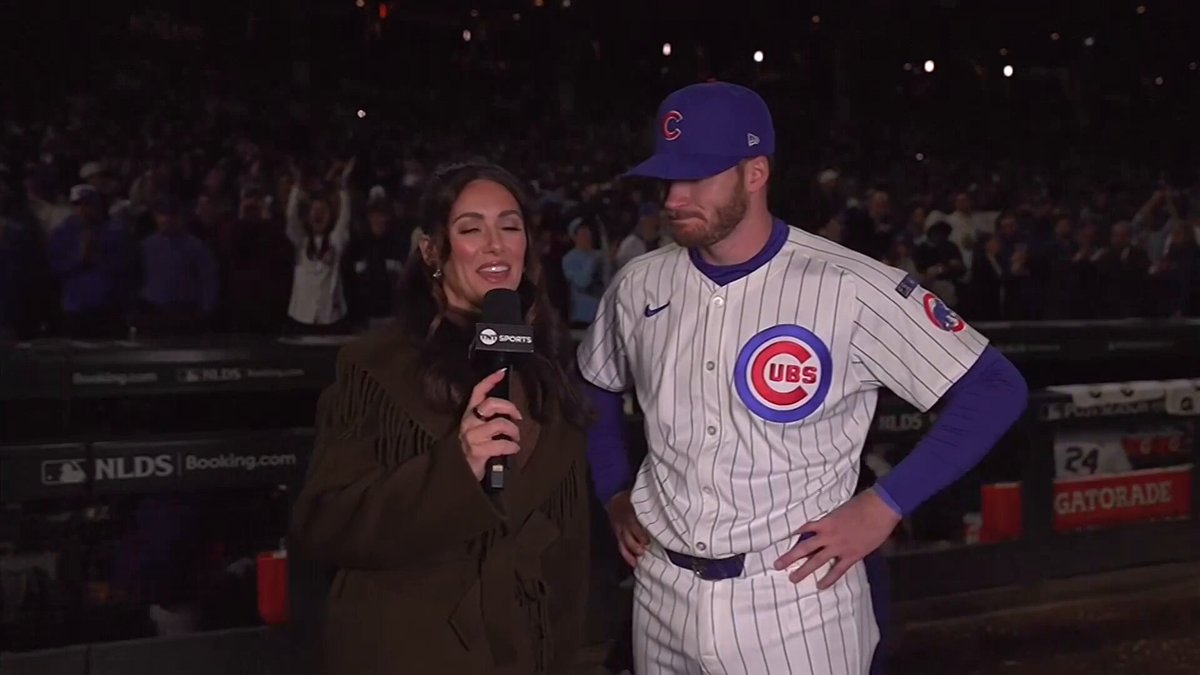 “This team, this group. They’re a special group.” 🙌 Lauren Jbara asked Ian Happ about his confidence in his Chicago Cubs squad as they look ahead to a winner-take-all #NLDS Game 5 🍿