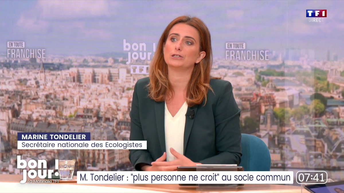 Sur un potentiel Premier ministre de gauche : "Je n'ai que des signaux faibles que c'est en train de bouger dans le camp macroniste (...) Tout le monde est en train de bouger sauf Emmanuel Macron (...) Il n'a plus aucun excuse (...) pour ne pas nous nommer", Marine Tondelier