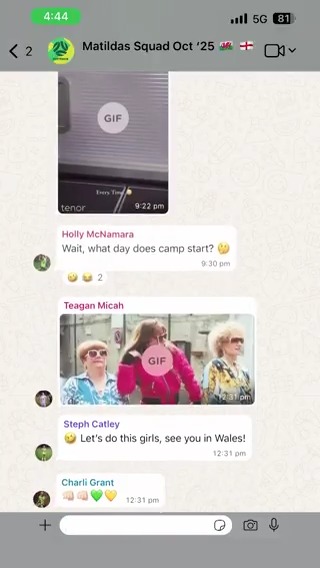 The group chat right now...probably 💬📨 #Matildas