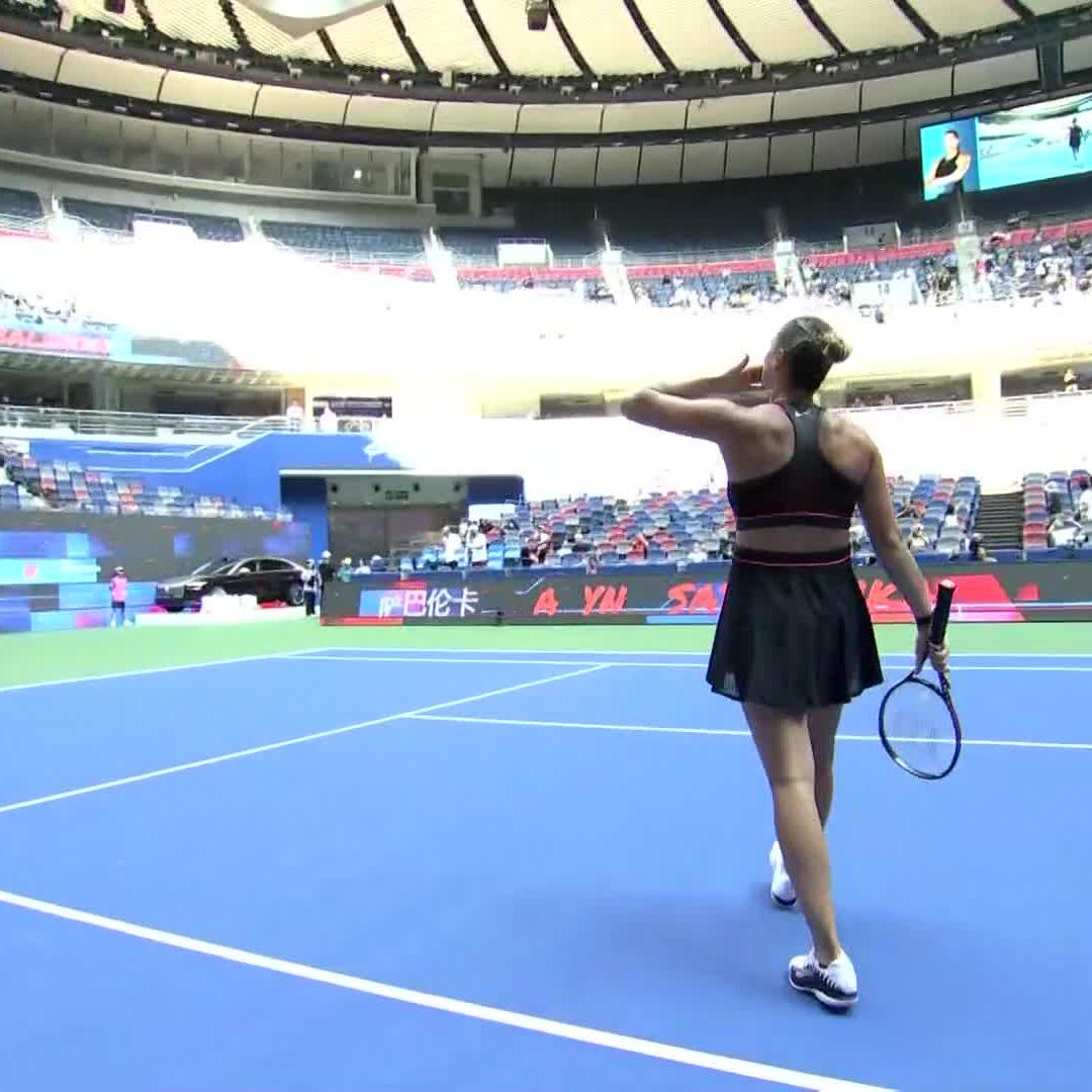 STRAIGHT SETS 💥 Sabalenka Aryna gets it done 6-3, 6-3 against Rybakina 👏 #WuhanOpen