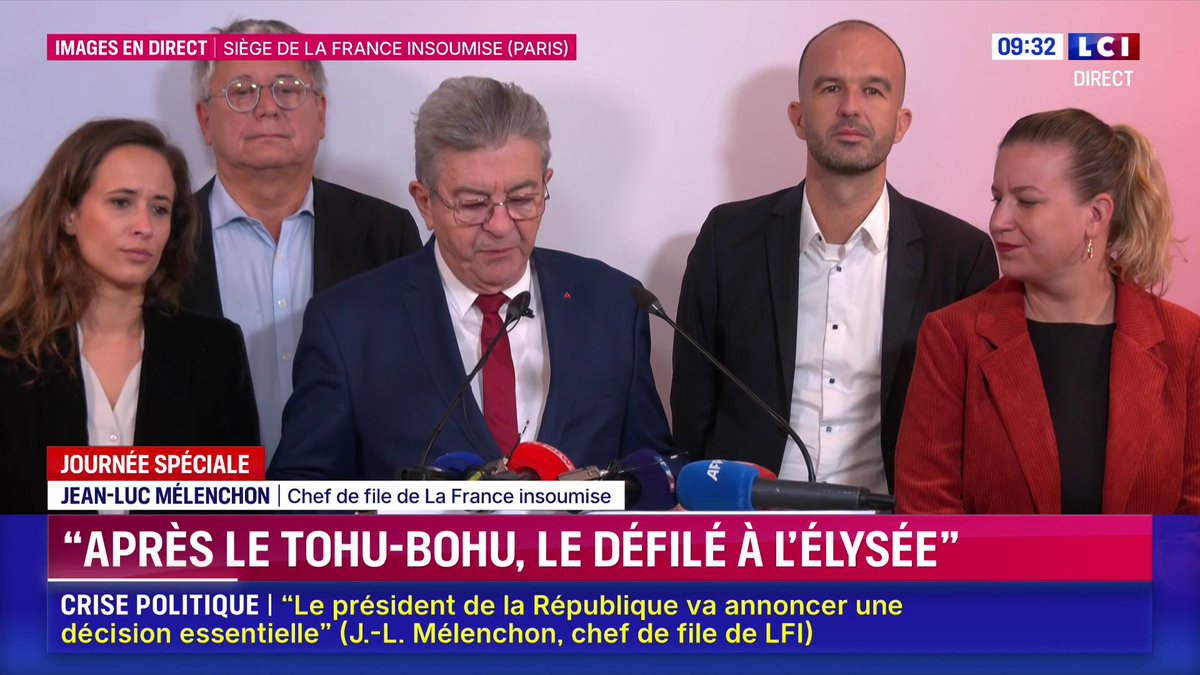 🔴 Crise politique : Jean-Luc Mélenchon (Jean-Luc Mélenchon) s'exprime 🗣️ "La vie a montré sur les Insoumis ne sont ni changeants d'avis à la première bourrasque, ni compromis dans les tractations folkloriques de ces derniers jours."