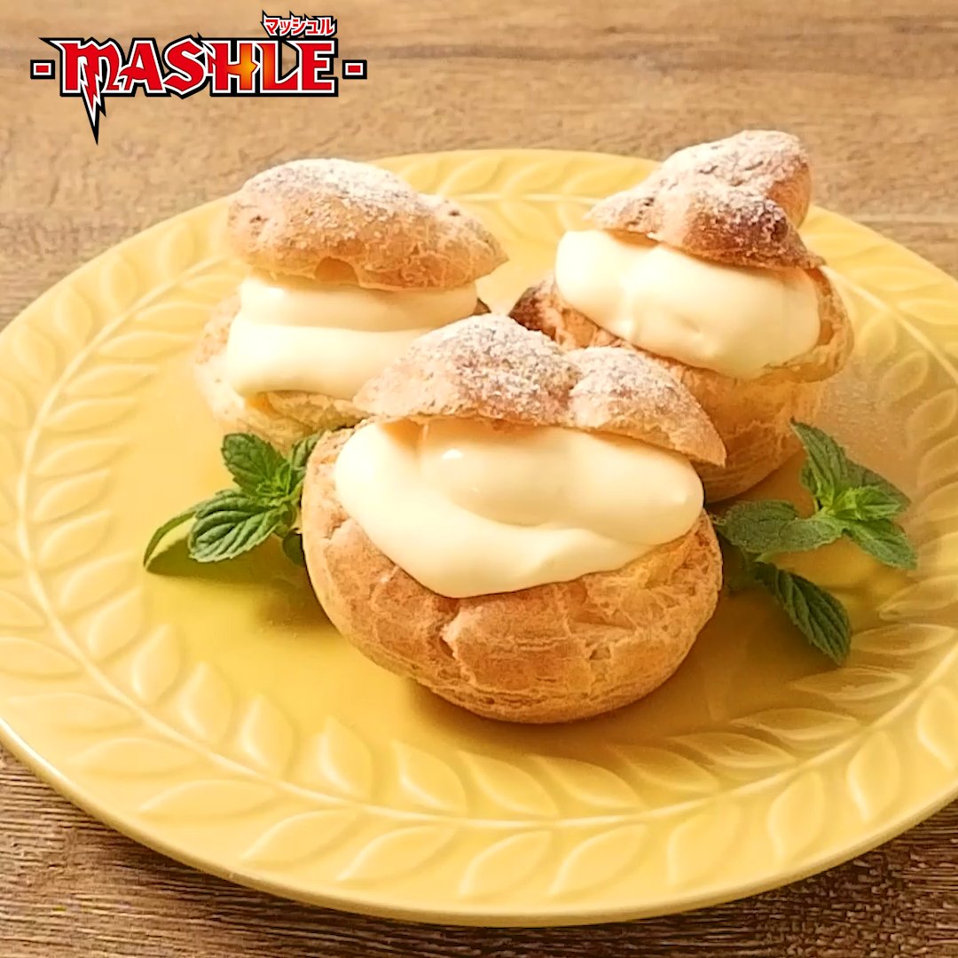 #マッシュル-MASHLE- に登場する『マッシュのシュークリーム』の再現レシピをご紹介! #クラシル と #集英社 のコラボ企画 #漫ぷくメシ! 開催中! 主人公マッシュの大好物♪
