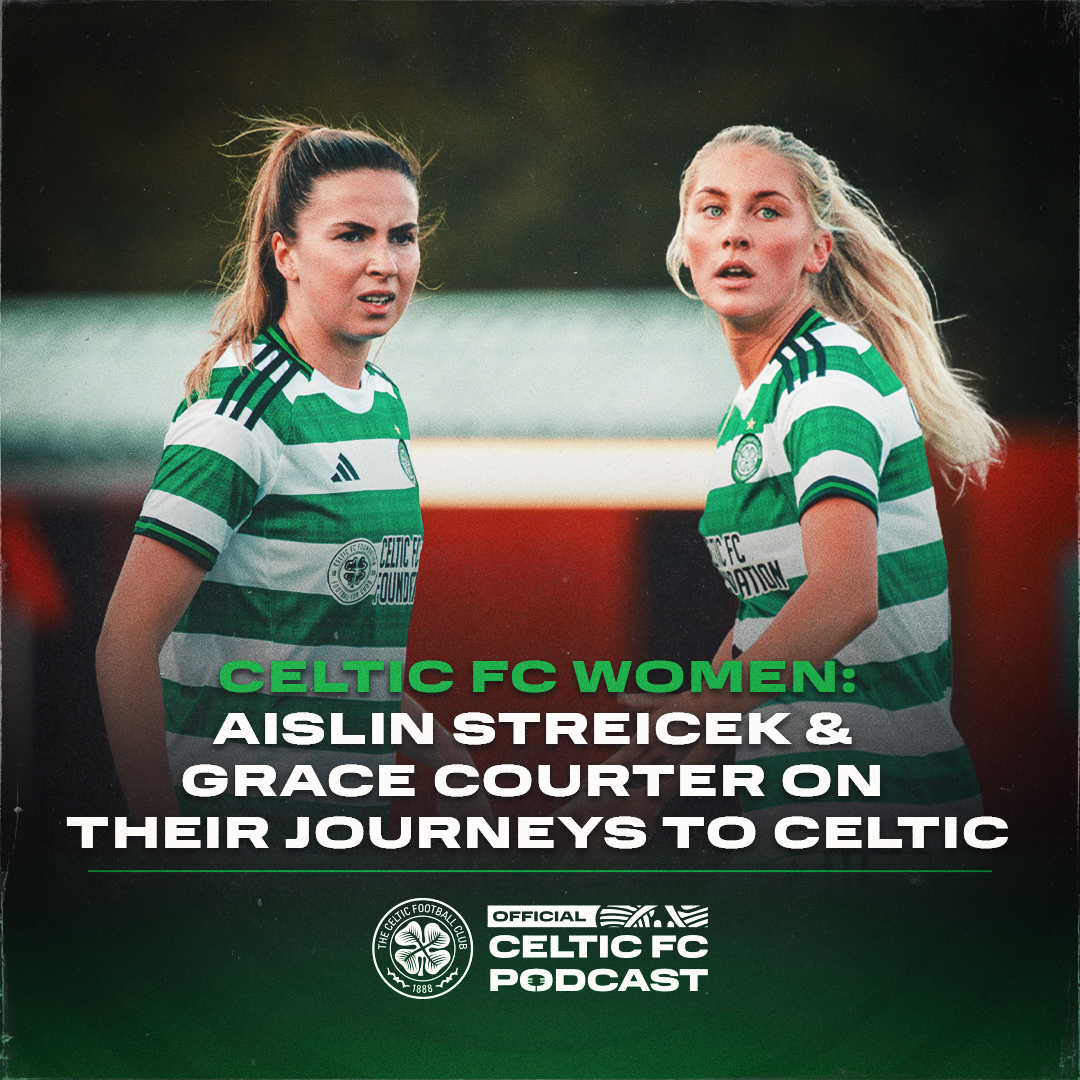 Brand new podcast episode 🚨🎙️ Watch our very own Aislin Streicek and Grace Courter reflect on life at Celtic so far as they speak on the Official Celtic FC Podcast 💚 Catch the latest episode now ⤵️