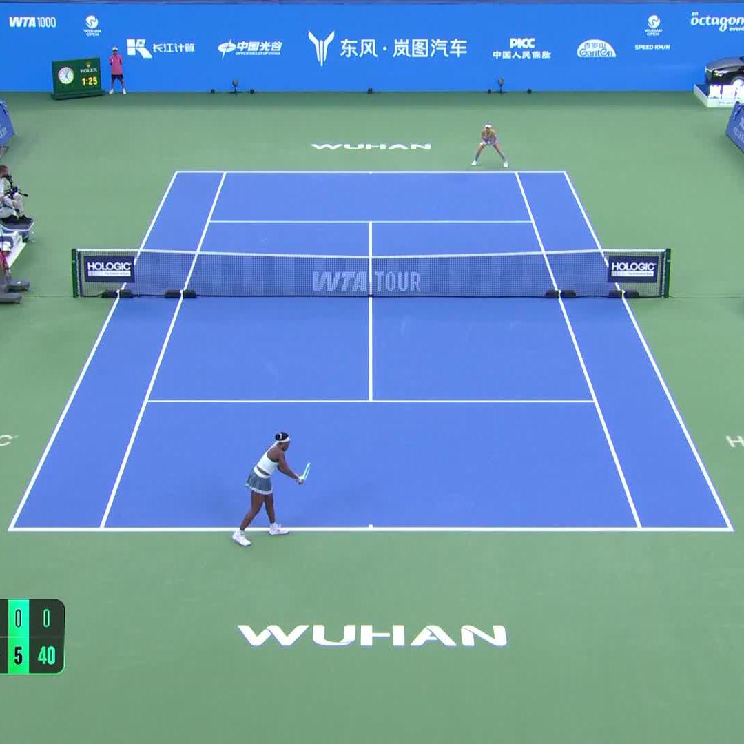 Semifinal place secured ✅ Coco Gauff confirms her spot in the last four with a straight sets victory over Siegemund. #WuhanOpen