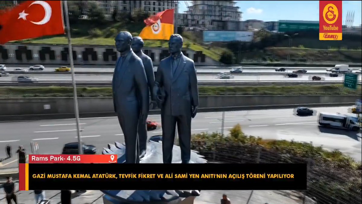 GALATASARAYLIYIM DE, GÖĞSÜNÜ GERE GERE! Ulu Önder Mustafa Kemal Atatürk, Tevfik Fikret ve Ali Sami Yen anıtının açılışı, Ali Sami Yen Rams Park'ta yapıldı.