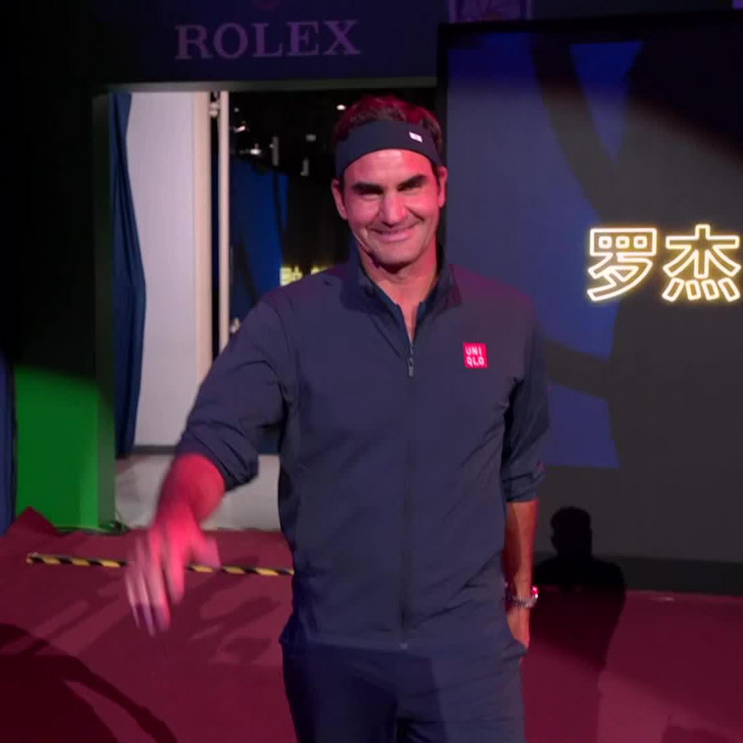 Roger ROGER ROGERRRRR FEDERERRRRRRRR Here for the third year in-a-row, Roger Federer takes to court for an exhibition doubles match in Shanghai! #RolexShanghaiMasters