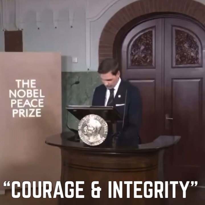 Q: “Trump said it would be an insult to 🇺🇸 if he doesn’t get the Nobel Peace Prize…” NOBEL CHAIR: “It goes to people with courage &amp; integrity.” 👀 🔥 Oh snap.