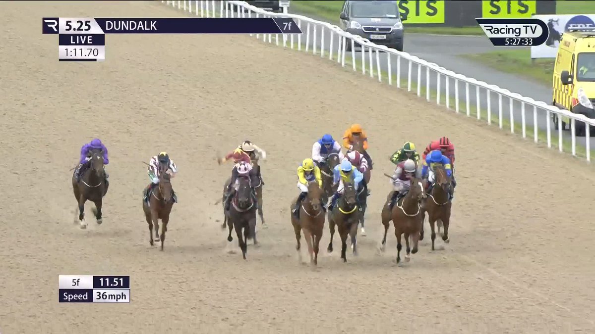 40-1 winner! 😮 All The Girls (Sands Of Mali) springs a surprise in her second start for Tom McCourt, recording a first career success under James Ryan 🩷 Irish Stallion Farms | Dundalk Stadium