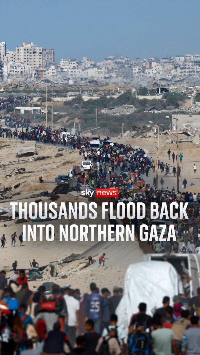Tens of thousands of displaced people have begun walking back to northern Gaza after the Israeli military confirmed its withdrawal from the area. A ceasefire between Israel and Hamas was also agreed under US President Donald Trump's peace plan for the territory.