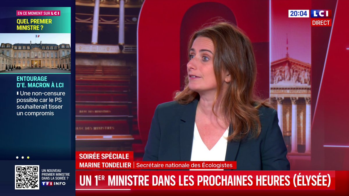 [ 🇫🇷 FRANCE ] 🔸️ Marine Tondelier (Les Écologistes) trouve « vertigineuse cette capacité de déni du président de la République ».