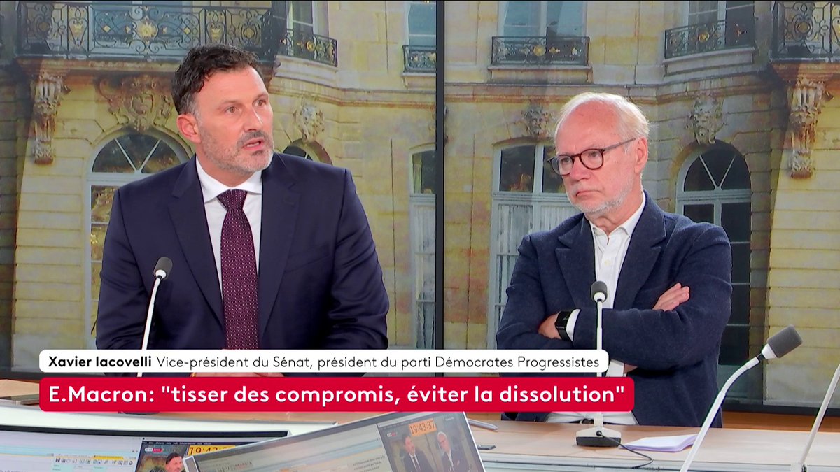 🔴 Crise politique : "On peut travailler pour l'intérêt supérieur des Français avec la gauche de gouvernement et la droite de gouvernement, mais hors des extrêmes", concède Xavier Iacovelli, vice-président du Sénat et sénateur Renaissance des Hauts-de-Seine. #canal16