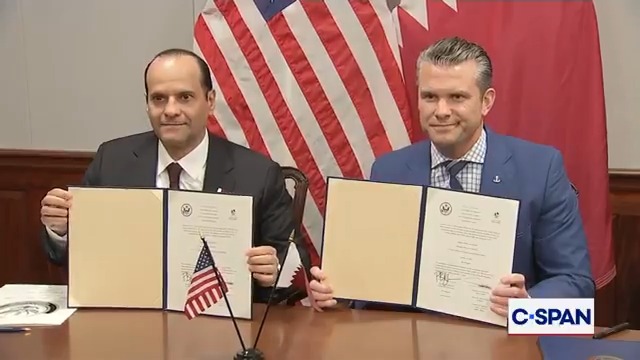 .Secretary of War Pete Hegseth Pete Hegseth: "Today we're signing a letter of acceptance to build a Qatari Emiri Air Force Facility at the Mountain Home Air Base in Idaho."
