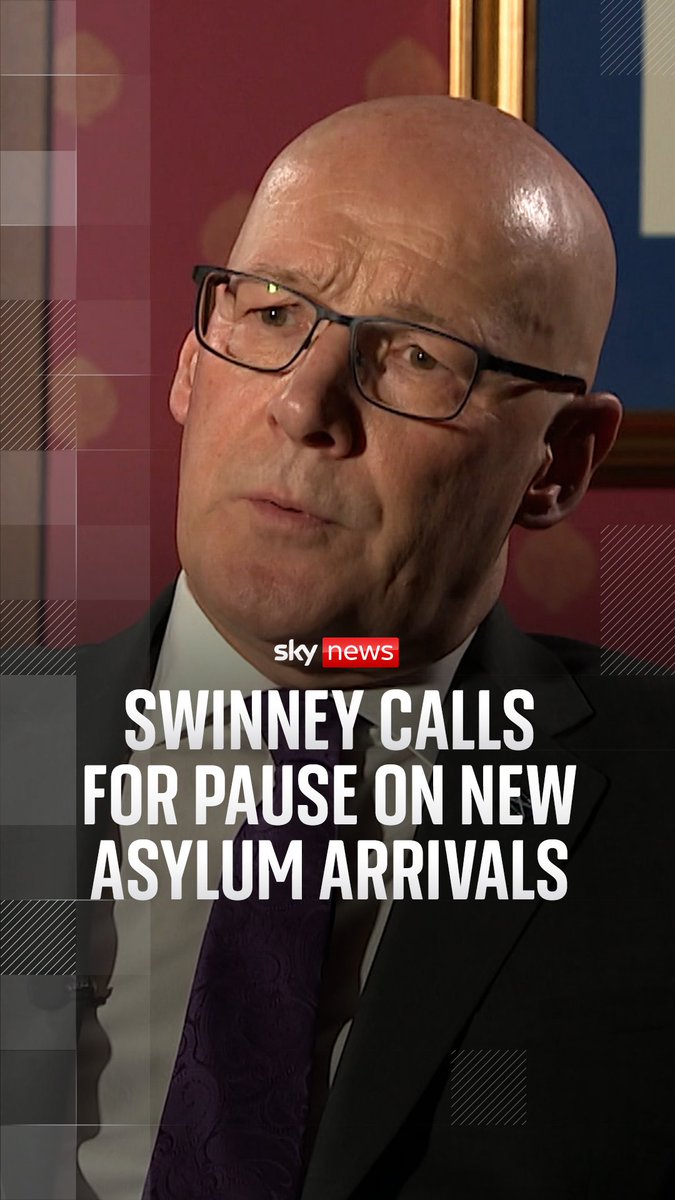 Scotland's First Minister John Swinney has told Sky's Connor Gillies he agrees a pause has "got to be put in place" on new asylum seekers coming to Glasgow as the system becomes overwhelmed.