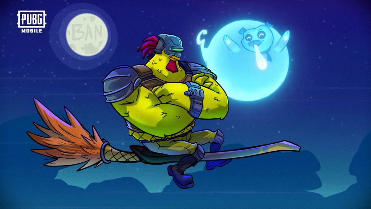 Muscle Chicken just received a new set of skills to punish the cheaters and keep PUBG MOBILE a safe environment for all. 💪 Along with Ghostie PUG B, the two show hackers the true meaning of “spooky season.” 👻 #PUBGMOBILE #MUSCLECHICKEN #PUGB #BANPAN
