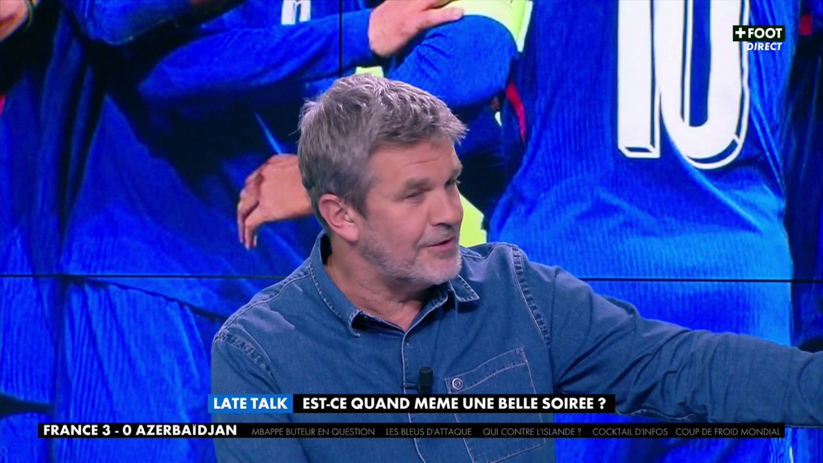 "Si quand on gagne 3-0 on considère qu'on a passé une mauvaise soirée, qu'est-ce qu'on devrait dire quand on perd ?" 🇫🇷 On débriefe le match de l'équipe de France avec Hervé Mathoux, Bruno Cheyrou et le plateau du Late Football Club sur CANAL+FOOT 🖥️
